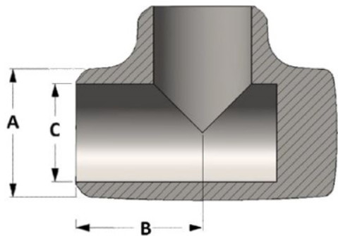 T sem emenda 8" do coxim da soldadura de extremidade X8” encaixes de tubulação de SCH-80S Hastelloy C22 ASME B16.9
