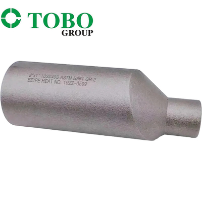 O aço de liga forjado ASTM do titânio dos encaixes de tubulação B861 GR2 2" x 1" liga do titânio de SCH10S x SCH40S estampa o bocal