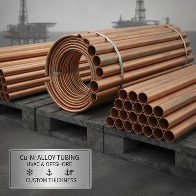 Tubo e Tubagem de Cobre-Níquel com Espessura Personalizada para Sistemas HVAC e Equipamentos Offshore