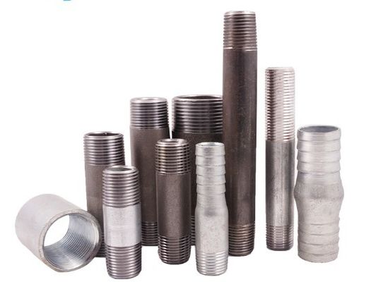 1/2” - 4" linha masculina longa hidráulica dos bocais BSP NPT do aço carbono galvanizaram o bocal masculino de aço da tubulação dos encaixes longos ou curtos
