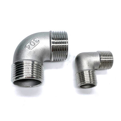 Cotovelo exterior de aço inoxidável do fio 304 90 graus de minuto 4 comum dos encaixes exteriores exteriores do encanamento da linha do ângulo direito do cotovelo do dente