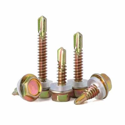 O amarelo encanta o auto que chapeado zinco a perfuração parafusa com selagem redonda